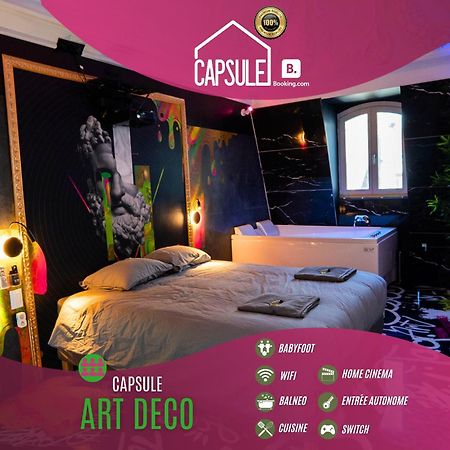 Capsule Art Deco - Jacuzzi - Netflix - Home Cinema - Arcade De Jeux & Nintendo Switch - 2 Chambres - Filet Suspendu ヴァランシエンヌ エクステリア 写真
